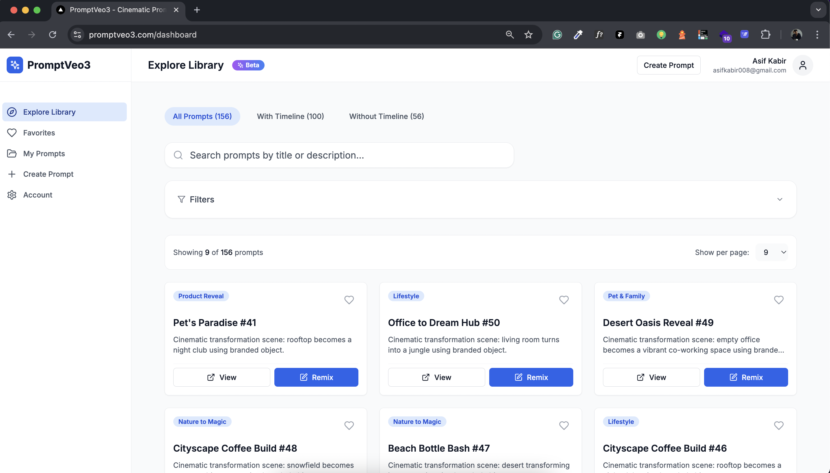 PromptVeo3 Platform Preview